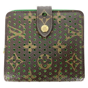 Louis Vuitton Compact Zip Round Wallet Perforated Green